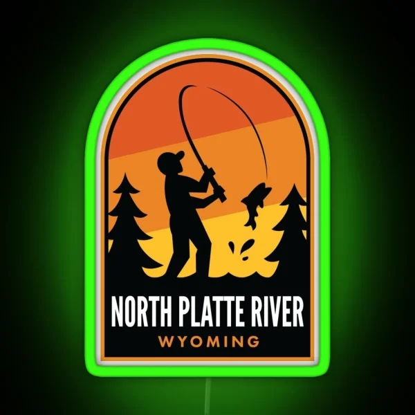 North Platte River Wyoming Fishing RGB Neon Sign