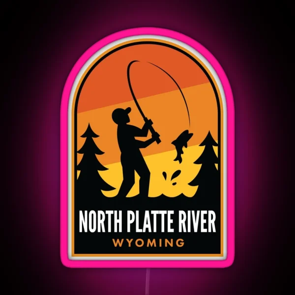 North Platte River Wyoming Fishing RGB Neon Sign