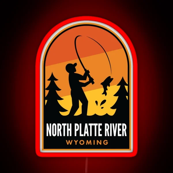 North Platte River Wyoming Fishing RGB Neon Sign
