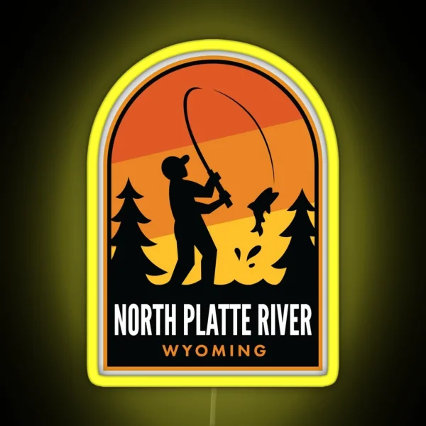 North Platte River Wyoming Fishing RGB Neon Sign