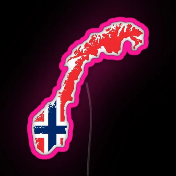 Norway Flag Map RGB Neon Sign