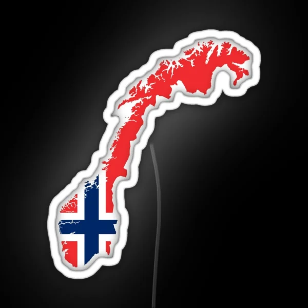 Norway Flag Map RGB Neon Sign