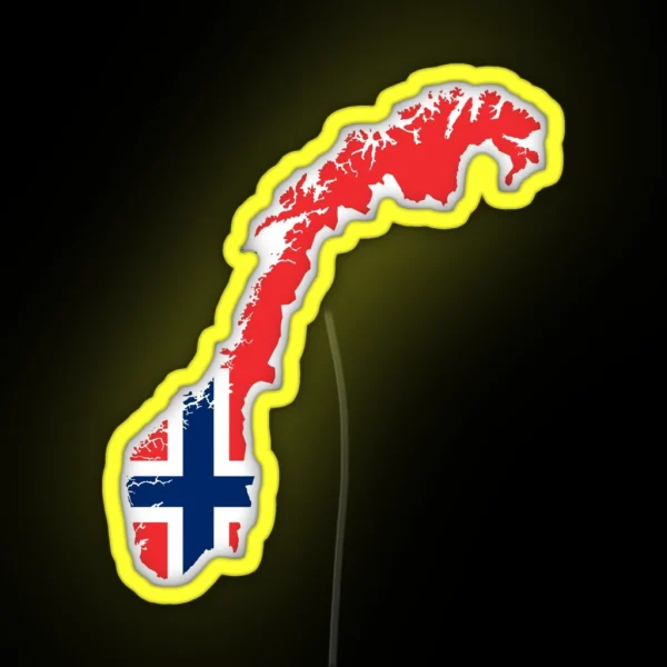 Norway Flag Map RGB Neon Sign