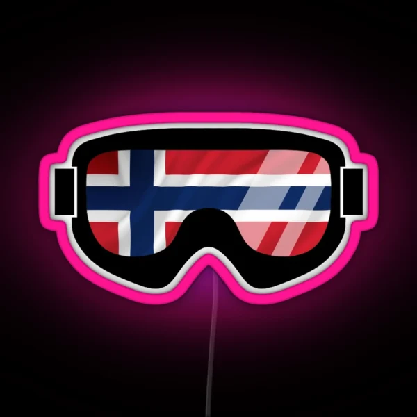 Norwegian Goggles Goggle Flag Art Dopeyart RGB Neon Sign