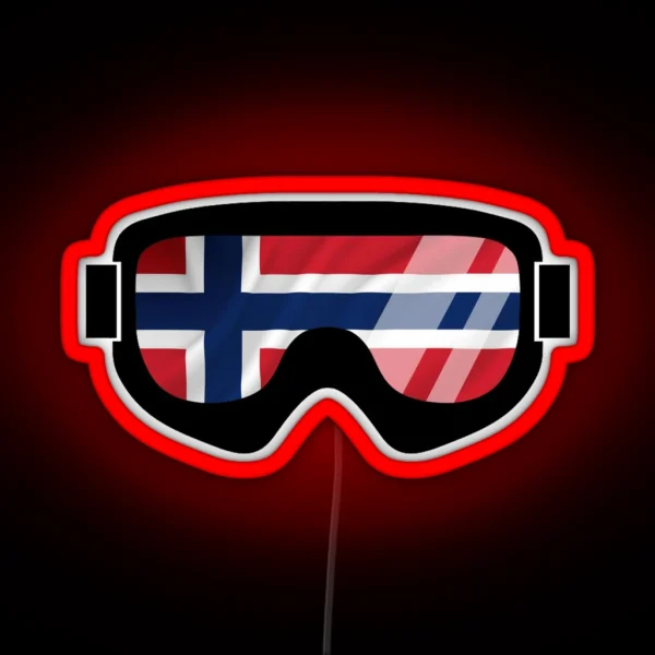 Norwegian Goggles Goggle Flag Art Dopeyart RGB Neon Sign
