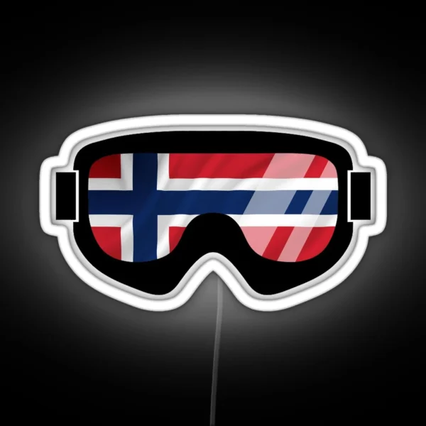 Norwegian Goggles Goggle Flag Art Dopeyart RGB Neon Sign