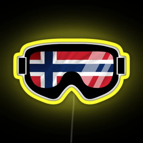 Norwegian Goggles Goggle Flag Art Dopeyart RGB Neon Sign