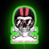 not fast just loud neon sign with rgb green lighting effects
