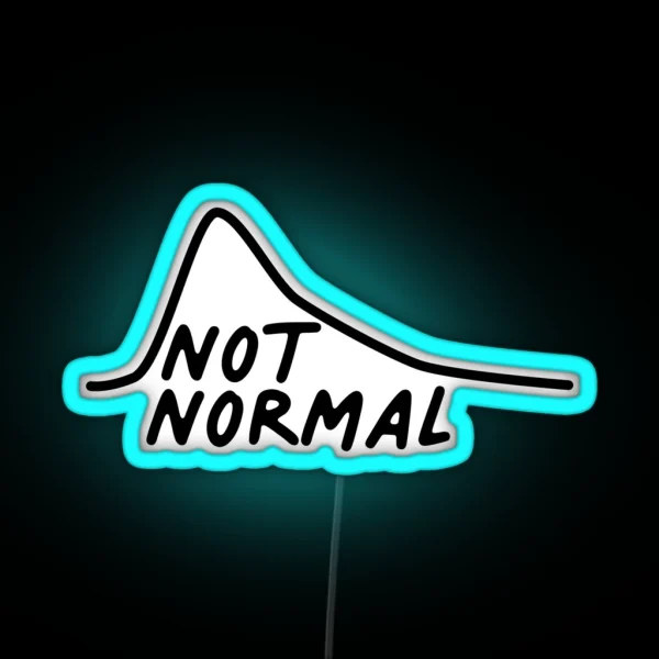 Not Normal Curve Average Median Stats RGB Neon Sign