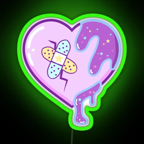 Not Okay Yami Kawaii Heart RGB Neon Sign