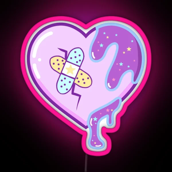 Not Okay Yami Kawaii Heart RGB Neon Sign