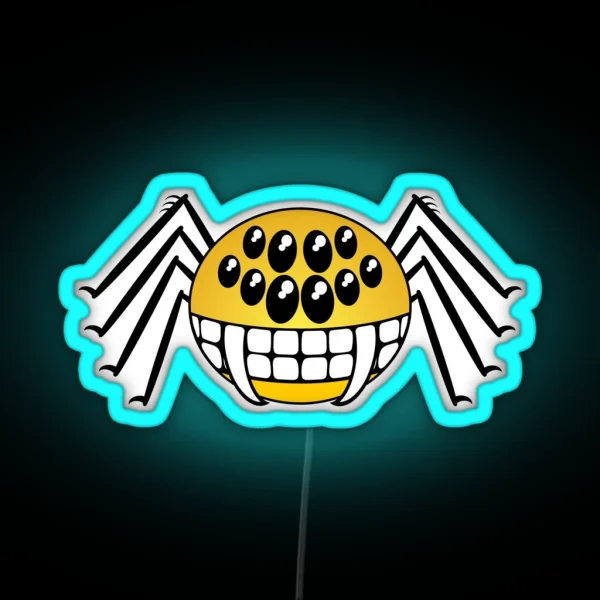 Not So Itsy Bitsy Spider Smiley RGB Neon Sign