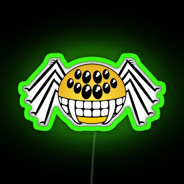 Not So Itsy Bitsy Spider Smiley RGB Neon Sign