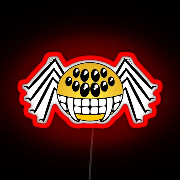 Not So Itsy Bitsy Spider Smiley RGB Neon Sign