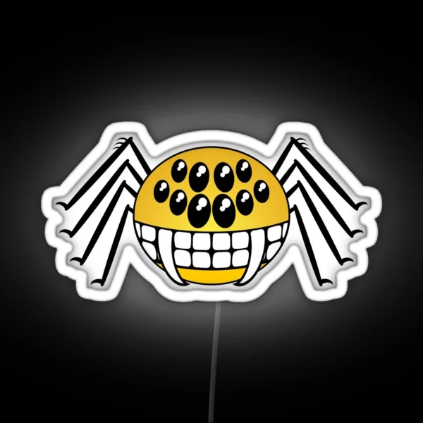 Not So Itsy Bitsy Spider Smiley RGB Neon Sign