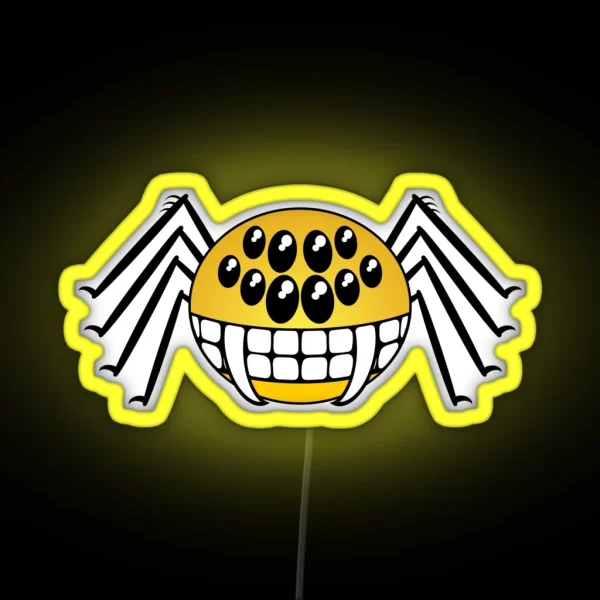 Not So Itsy Bitsy Spider Smiley RGB Neon Sign