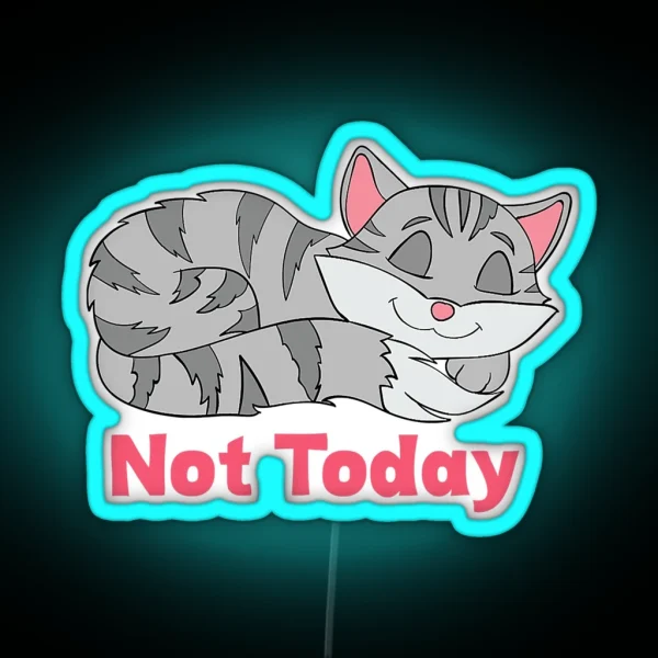 Not Today Sleeping Cat Kitten Owners RGB Neon Sign
