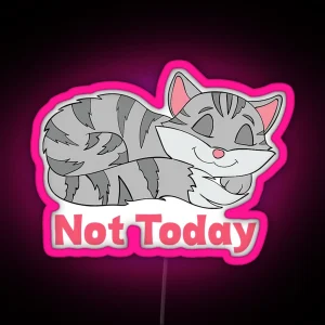 Not Today Sleeping Cat Kitten Owners RGB Neon Sign