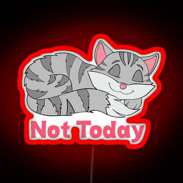Not Today Sleeping Cat Kitten Owners RGB Neon Sign