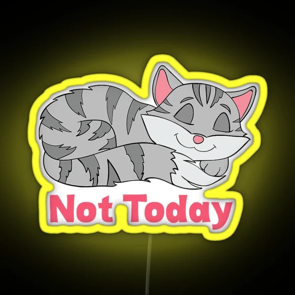 Not Today Sleeping Cat Kitten Owners RGB Neon Sign