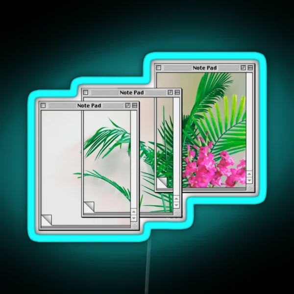 Notepad Vaporwave RGB Neon Sign