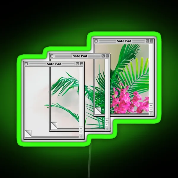 Notepad Vaporwave RGB Neon Sign