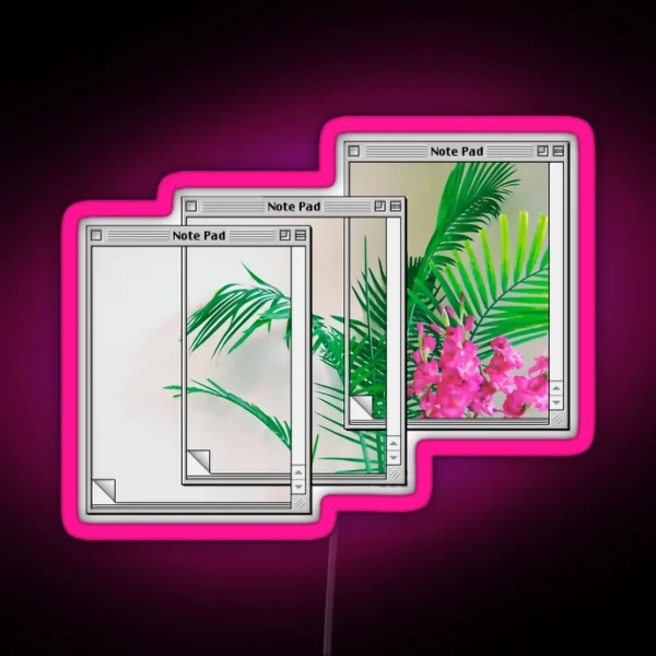 Notepad Vaporwave RGB Neon Sign