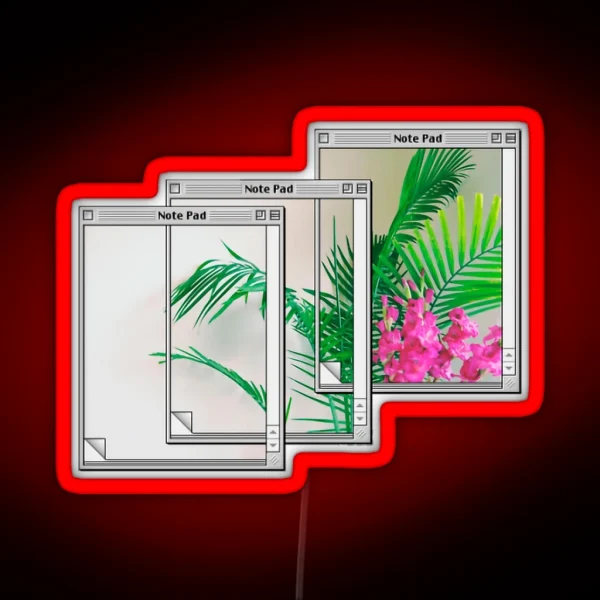 Notepad Vaporwave RGB Neon Sign