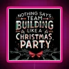 Team-building at an office Christmas party with an eye-catching RGB neon sign.