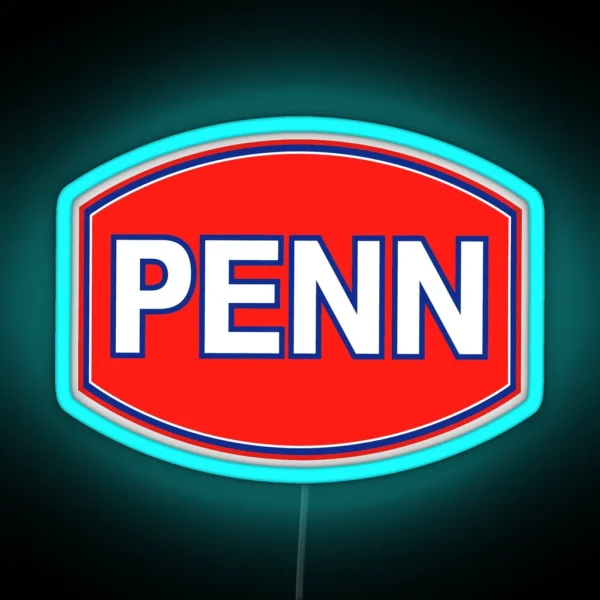 Npenn Fishing Rod Red And White Color RGB Neon Sign