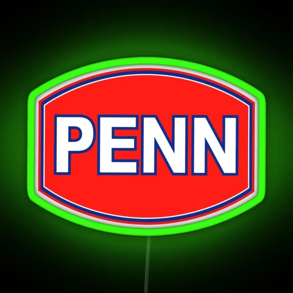 Npenn Fishing Rod Red And White Color RGB Neon Sign