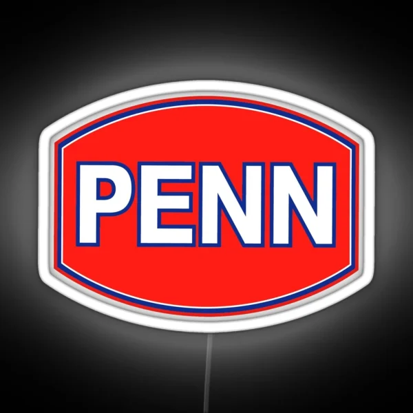 Npenn Fishing Rod Red And White Color RGB Neon Sign