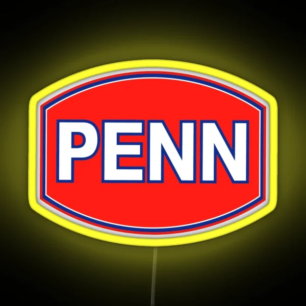 Npenn Fishing Rod Red And White Color RGB Neon Sign