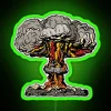 radioactive mushroom cloud nuclear explosion pop art neon sign