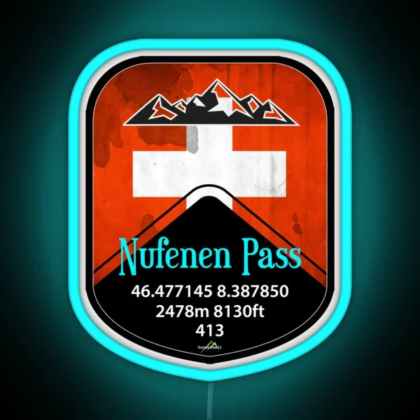 Nufenen Pass Switzerland Suisse Schweiz Motorcycle Cycle Led Led RGB Neon Sign