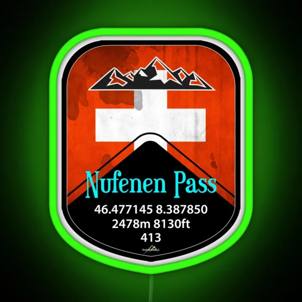 Nufenen Pass Switzerland Suisse Schweiz Motorcycle Cycle Led Led RGB Neon Sign