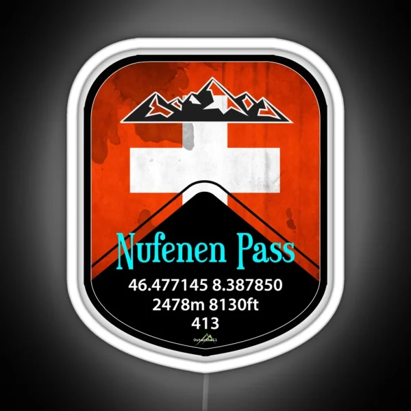 Nufenen Pass Switzerland Suisse Schweiz Motorcycle Cycle Led Led RGB Neon Sign