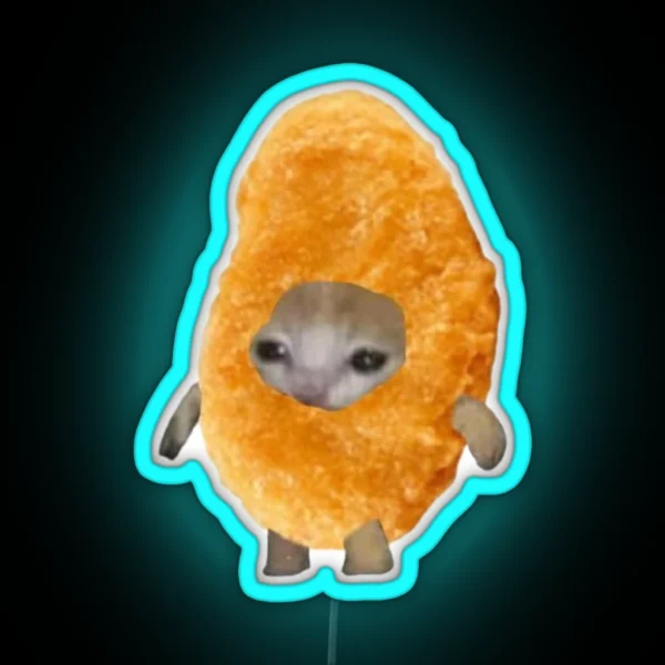 Nugget Sad Cat RGB Neon Sign