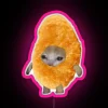 sad cat nugget rgb neon sign pink