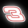 NASCAR Number 3 LED RGB Neon Sign