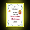 Nutcracker Christmas vibrant neon sign with RGB lights and yellow tones.
