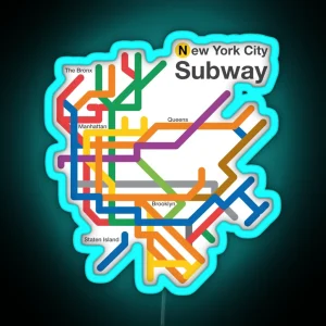 NYC Subway Diagram RGB Neon Sign