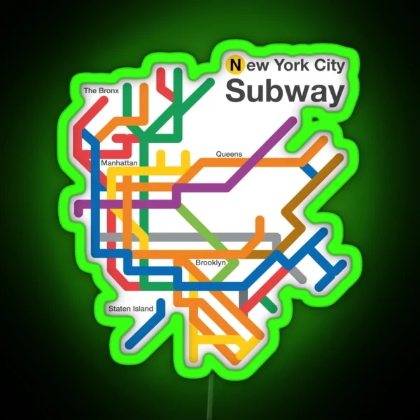 NYC Subway Diagram RGB Neon Sign