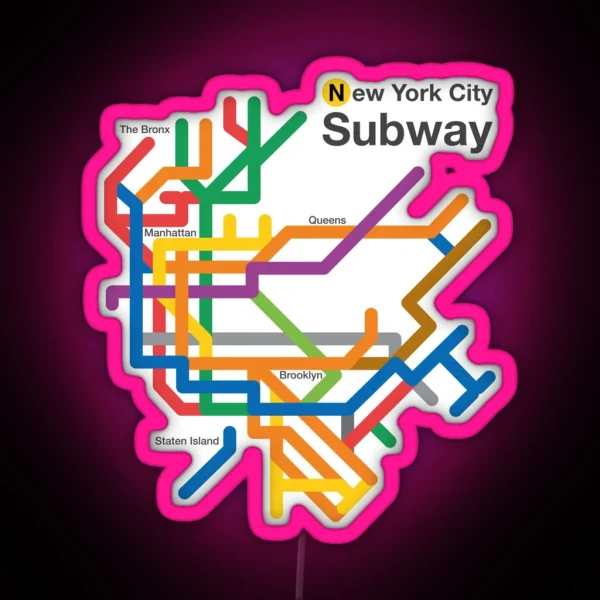 NYC Subway Diagram RGB Neon Sign