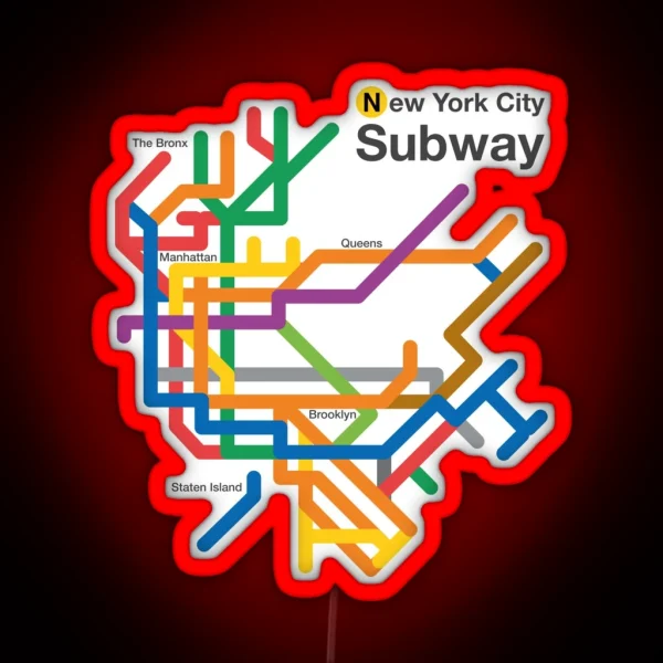 NYC Subway Diagram RGB Neon Sign