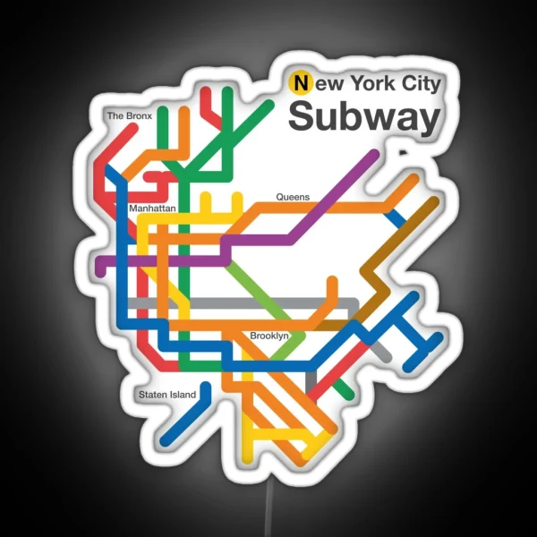 NYC Subway Diagram RGB Neon Sign