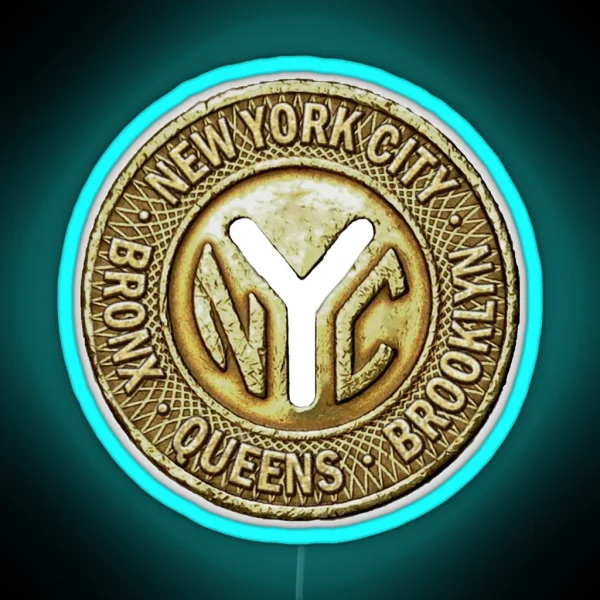 NYC Token New York Subway Train RGB Neon Sign