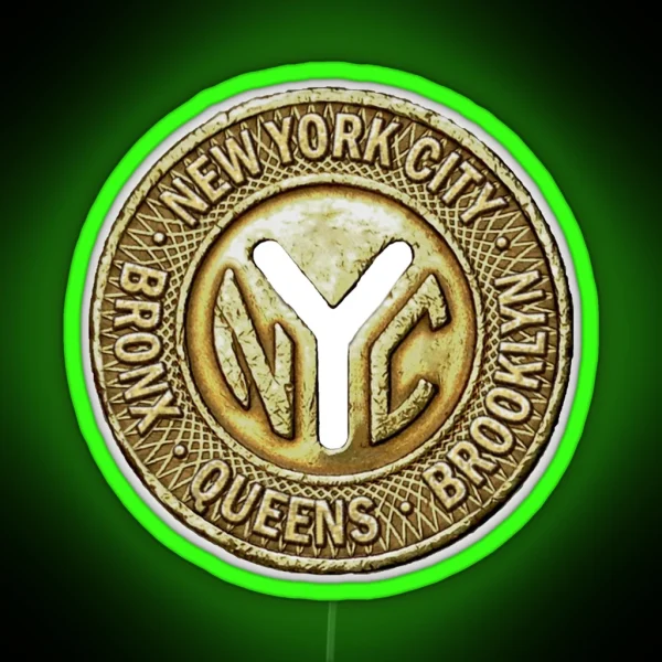 NYC Token New York Subway Train RGB Neon Sign