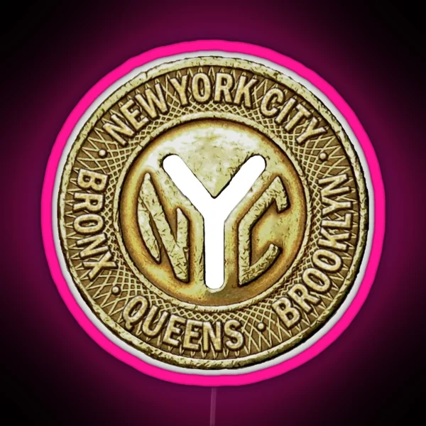 NYC Token New York Subway Train RGB Neon Sign