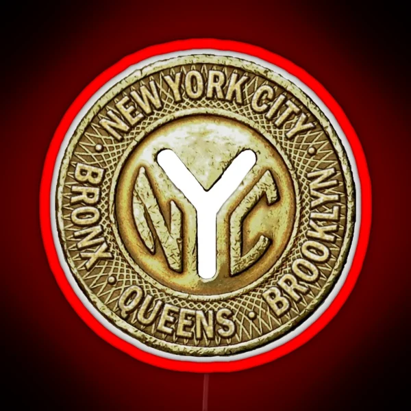 NYC Token New York Subway Train RGB Neon Sign